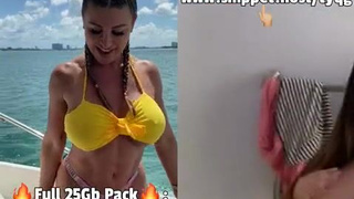 Model Flashing Fitness Deepthroat Boat Blowjob GIF