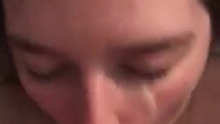 Girlfriend Deepthroat Cum Blowjob GIF